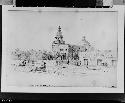 Plaza at San Antonio, Texas, March 18, 1849, pencil sketch by Seth Eastman