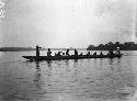 Canoeing across Aruwini at Basoko