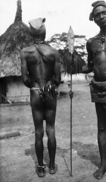 Old man wearing his medicine, half Grebo Kunebo clan