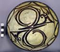 Bowl, polacca polychrome style c. int: zuni rain bird design; ext: linear design