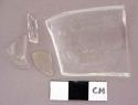 Glass, colorless bottle glass, fragments, various shapes