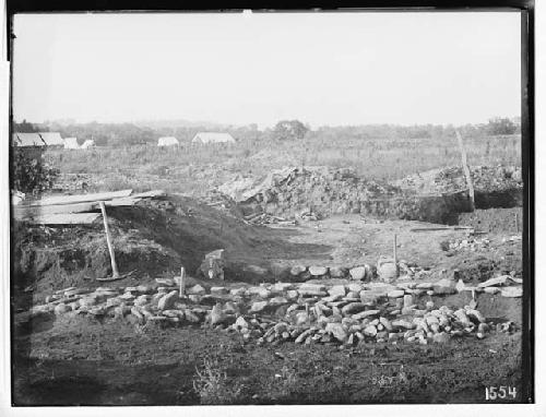 Burial place at grave