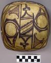 Bowl, polacca polychrome style c. int: zuni rain bird design; ext: linear design