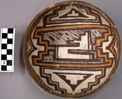 Bowl, polacca polychrome style c. int: linear design; ext: slipped, no design. 8