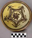 Bowl, polacca polychrome style c. int: animal & plant design; ext: slipped, no d