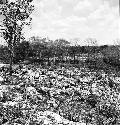 Rubble left from colonial building