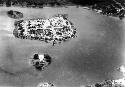 Aerial view of Flores and Lake Peten