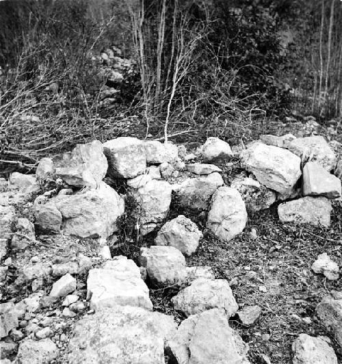 Casa 4 Southwest corner showing curvature of wall