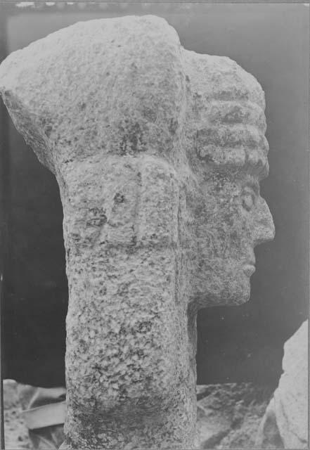 Atlantean figure from altar at the Temple of Warriors