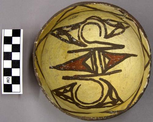 Early modern Hopi polychrome pottery bowl