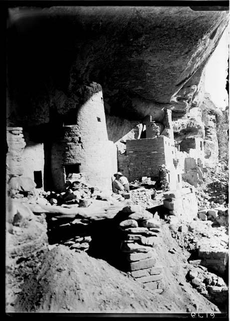 Cliff Palace - Round Tower from Between Kivas L and M