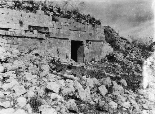 Group 1; Structure 4. Overview of facade with carved capstone