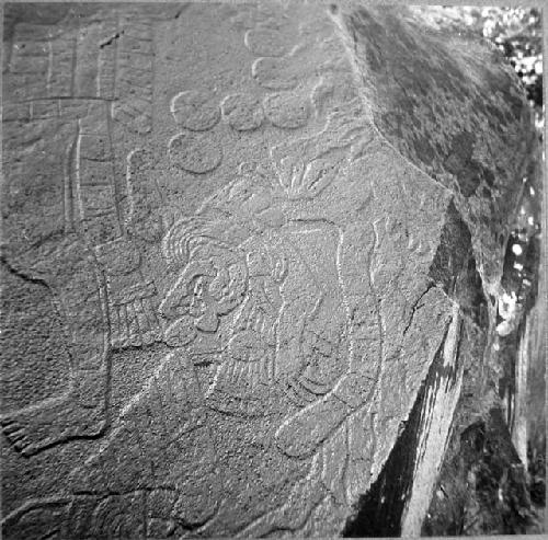 Surface of huge boulder carved in Bas Relief.