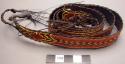 Basketry belt - brown with red and yellow designs