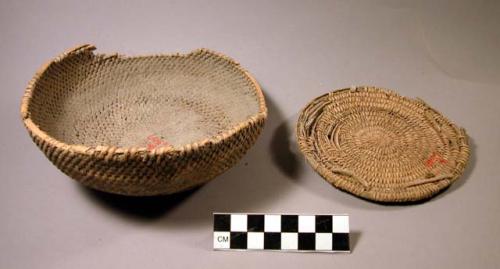 Small coiled basket & fragment