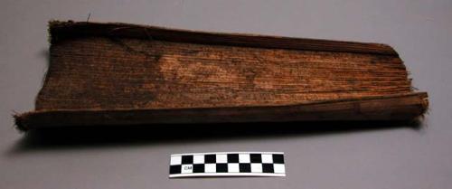 Palm bark "trough," probably used as a dish (contained in basket, no. +