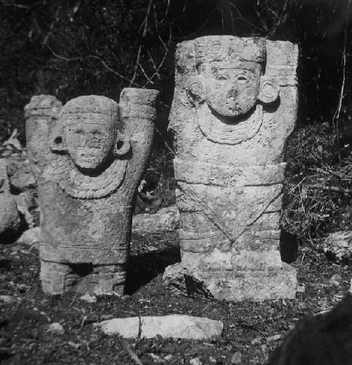 2D7. Atlanteans stored at officina. Left figure is 77cm. tall, right figure is