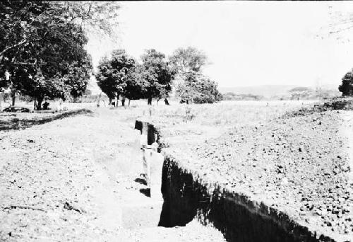 Stone columns in trench 9 - general view looking east