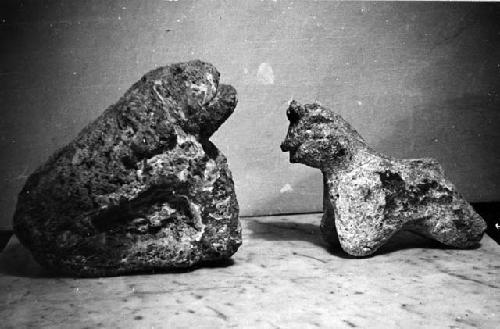 Two carved stone figureines