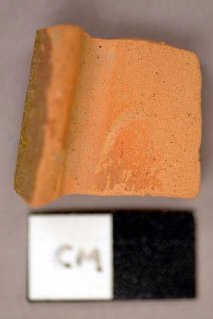 Ceramic, terra cotta, sherd possibly from rim of some vessel