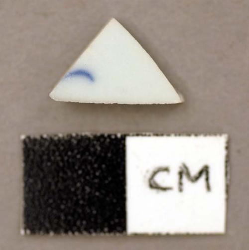 Ceramic, porcelain, sherd with blue design