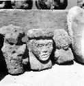 Sculptured heads in office of Garcia Payon, Jalapa