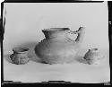 Two Small Vessels and Vessel with Spout