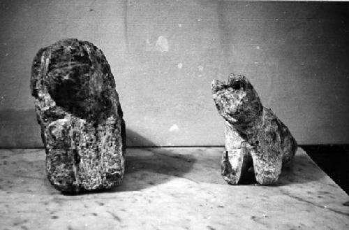 Two carved stone figureines