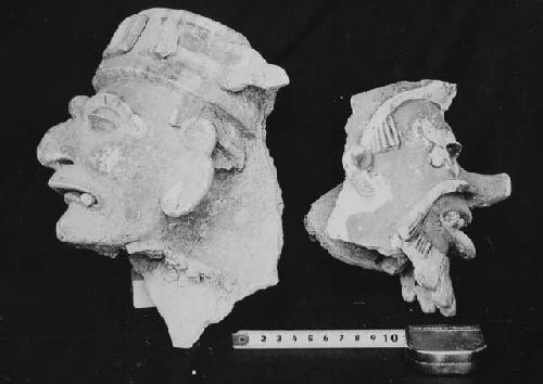 Effigy incensario heads from Structure R-86; Burial Cist II