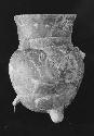 Mayapan Red effigy tripod jar - apparently a bird (tail and wing suggest).