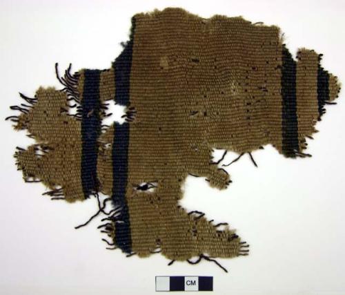 Textile fragment, with green woven stripes