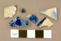 Ceramic, pearlware, blue transfer print sherds