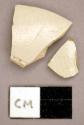 Ceramic, stoneware, salt-glazed, white sherds