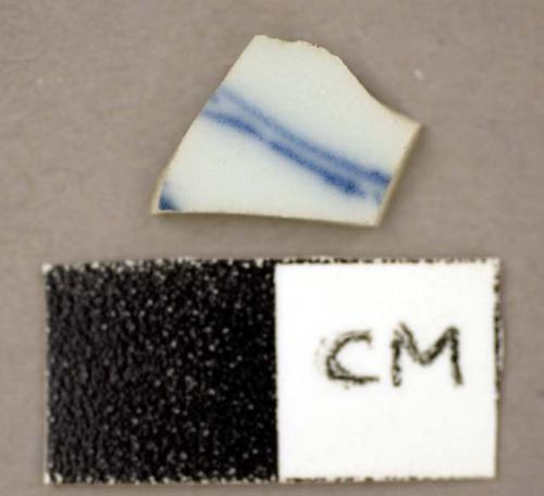 Ceramic, porcelain, blue sherd