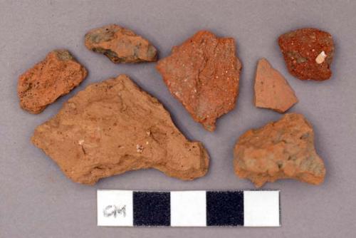 Brick, architectural, ceramic, orange fragments