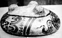 Ceramic tripod bowl, painted jaguar motif