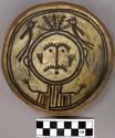 Bowl, polacca polychrome style c. int: clown design; ext: slipped, no design. 4.