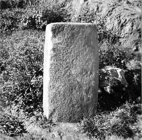 Plain stone stela, recently erected