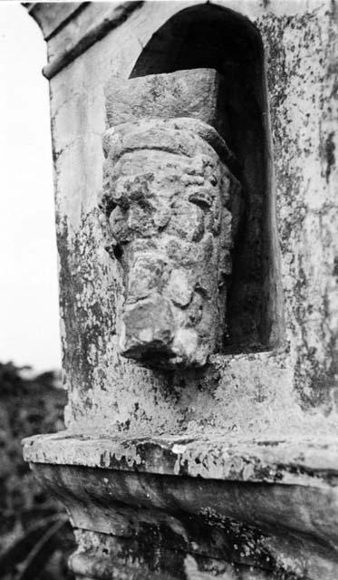 Tapir? head re-used on bridge tower