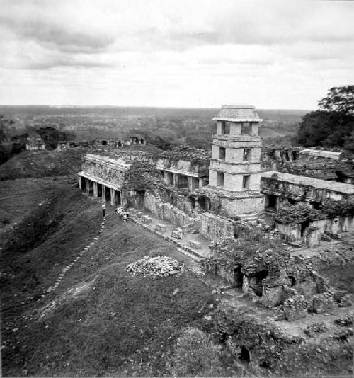 Palace Str. - looking N.E. from the Temple of the Inscriptions.