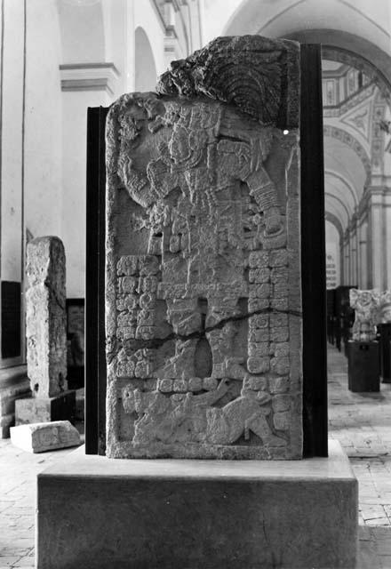 Stele 19 in the Campeche Museum