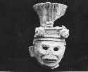 Large pottery head, probably incensario - probably, death head.