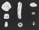 Bone, stone and shell objects/A-73, A-70, A-77; A-58, A-71; A-62, A-54, A-81