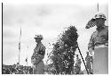 Soldiers standing around wreath