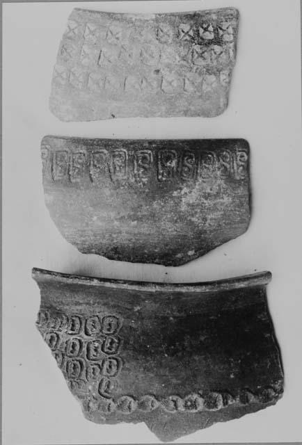 Potsherds with stamped decoration