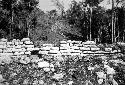 North Group - Close up of masonry parapet along S. edge of Great Terrace