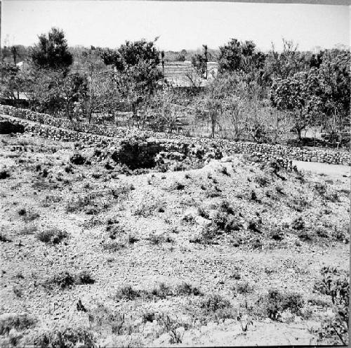 Mound 2 from Mound 1, looking Southwest, probably post conquest Spanish cistern