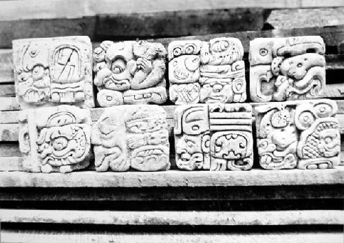 8 Stucco glyphs for Temple 18.