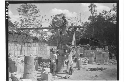 Laborers at excavation