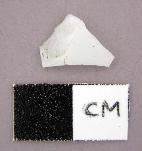 Glass, fragment, opaque white shard